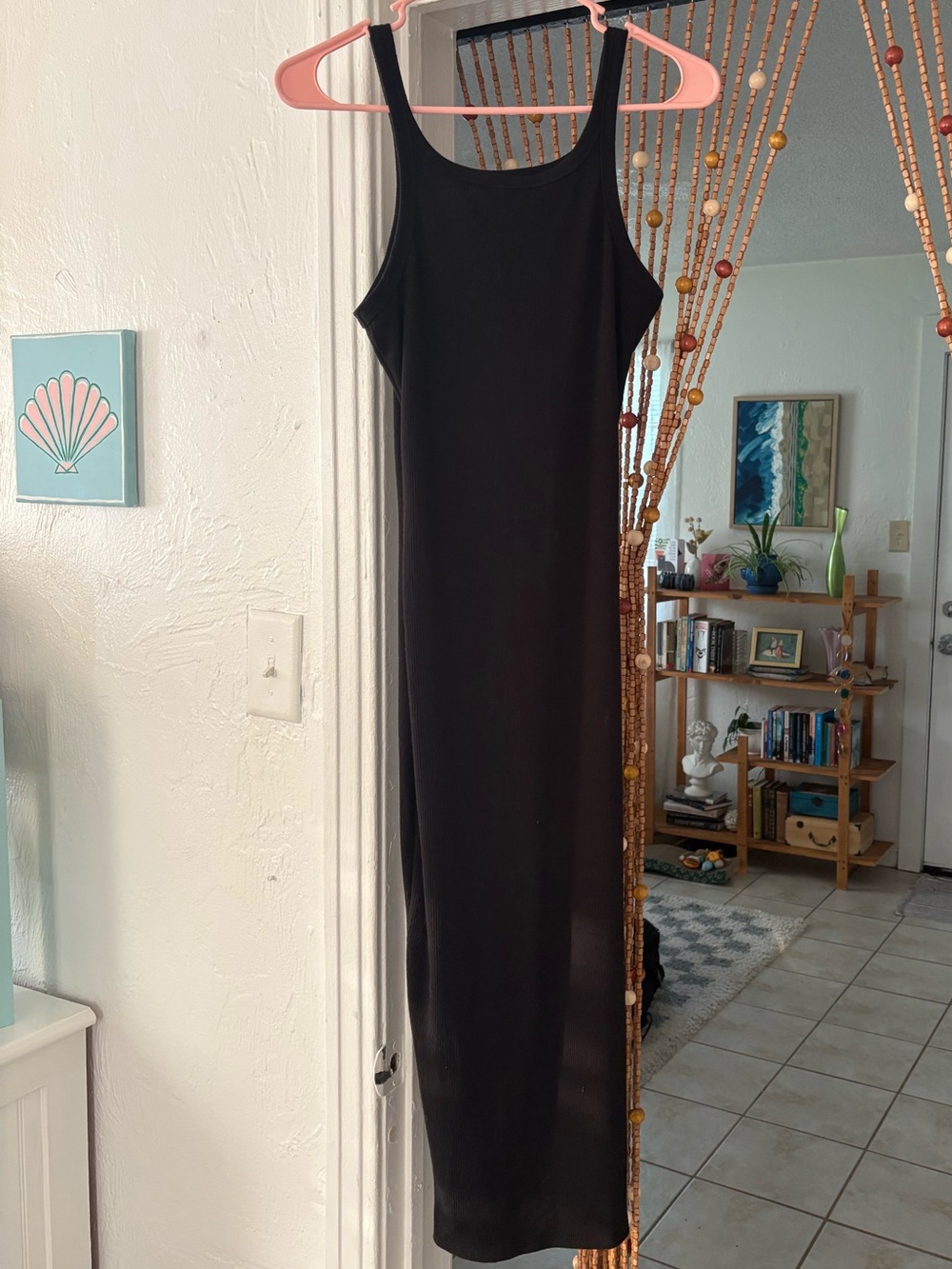 Princess Polly Black Ribbed Tank Maxi Dress